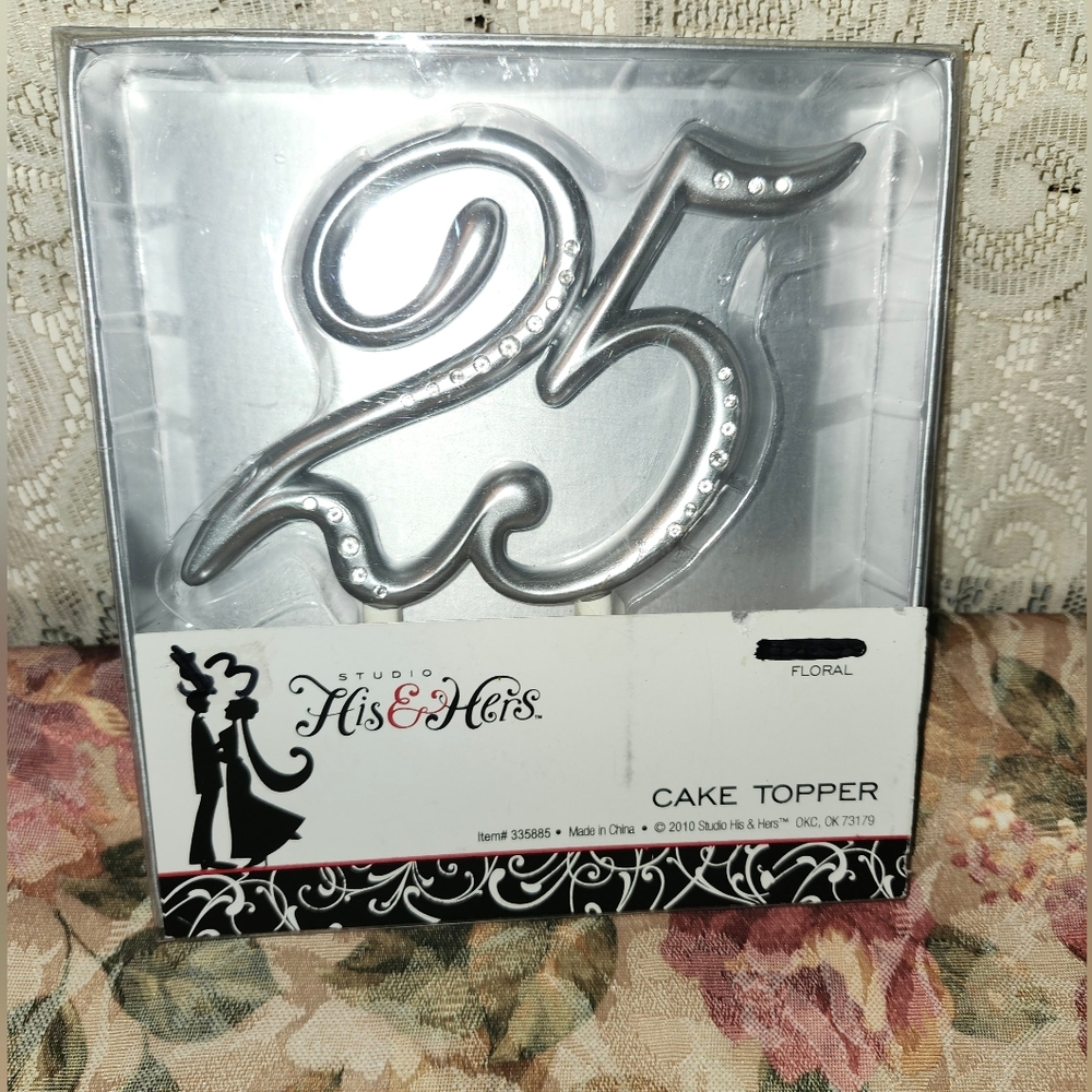Silver Cake Topper
